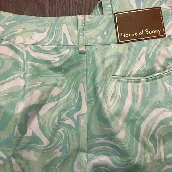 House of Sunny Paradise Pants 4 Hip Mod Wide Leg Pant Green from UK - Picture 5 of 8